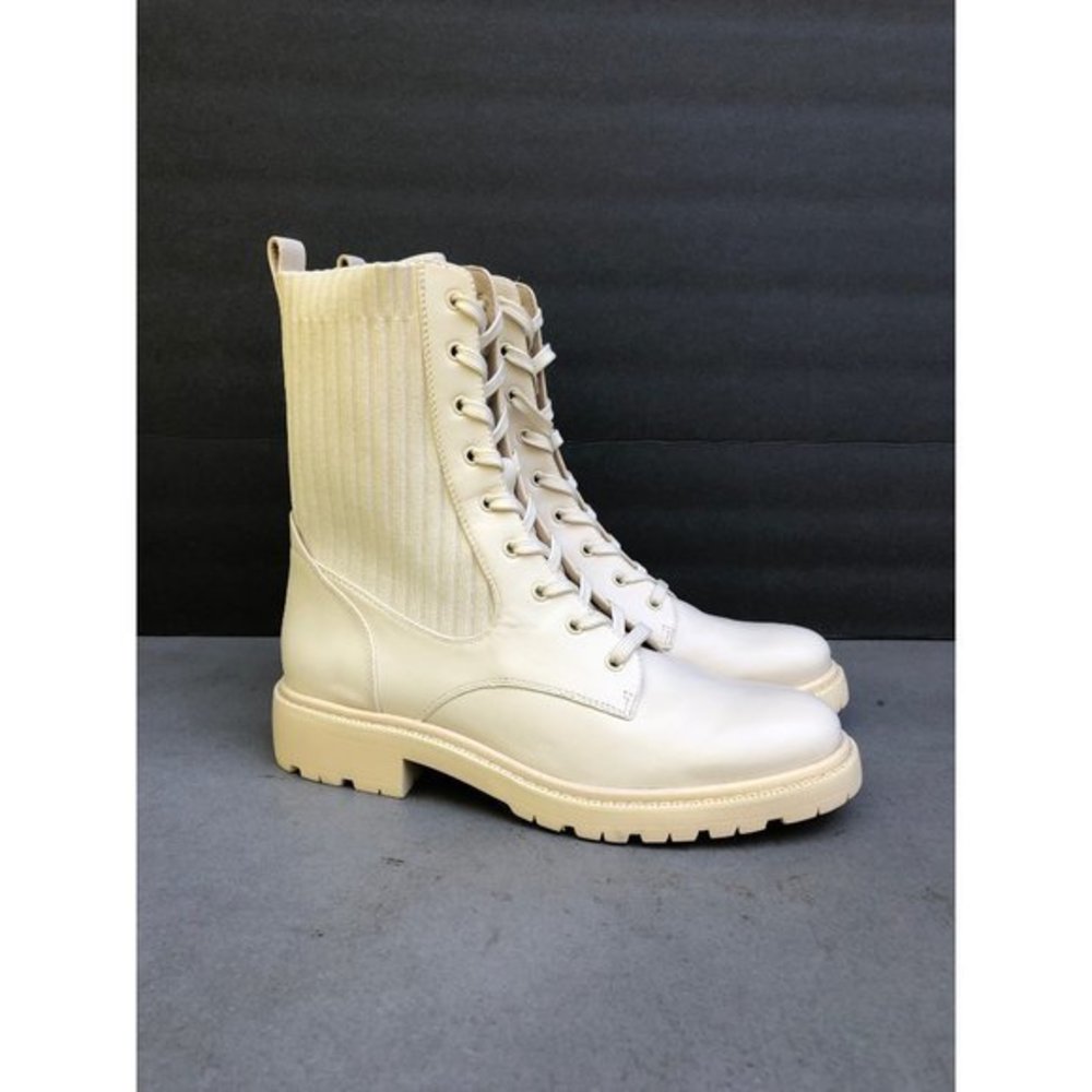 Sam Edelman Womens Lydell Combat Boot 5 Modern Ivory Size 10